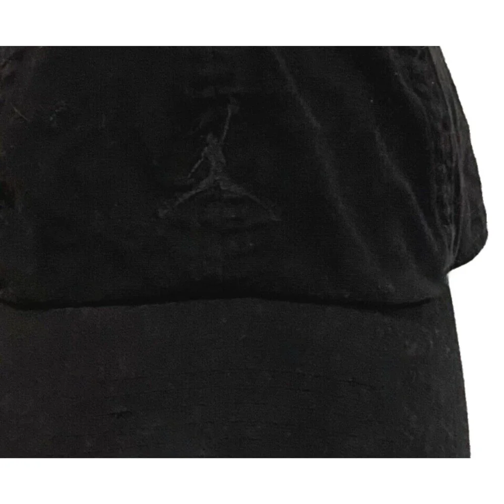 Jordan Jumpman Adjustable Hat Black Embroidered Logo Strapback Baseball Cap